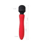 Двусторонний вибромассажер Black&Red by Toyfa, силикон, красный, 21 см